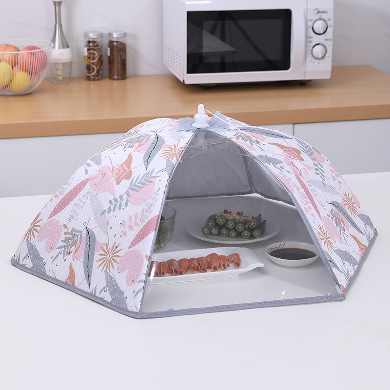 Πτυσσόμενο κάλυμμα τροφίμων Δίσκος αποστράγγισης Κάλυμμα συντήρησης θερμότητας Κάλυμμα αποθήκευσης κουζίνας Μονωτικό κάλυμμα πιάτων Αποτροπή σκόνης Ράφι αποθήκευσης