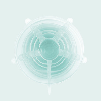 Capace elastice din silicon Pachet de 6 capace reutilizabile de diferite dimensiuni pentru boluri, oale, cești. Set de huse pentru alimente Seal durabile și extensibile