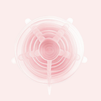 Capace elastice din silicon Pachet de 6 capace reutilizabile de diferite dimensiuni pentru boluri, oale, cești. Set de huse pentru alimente Seal durabile și extensibile