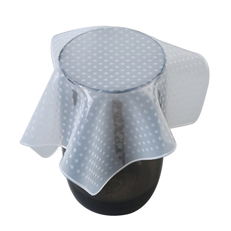 4 tk/komplekt Suletud silikoonist toidukile värske toidukatte ümbris, veniv värske säilituskonteiner, kaanega pakkimisvahend köögitööriist