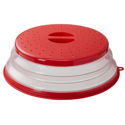 Вентилиран сгъваем капак за микровълнова фурна Устойчив на пръски Капак за чиния за храна Лесна дръжка Дръжка Отвори за парата Подходящо за съдомиялна машина Без BPA