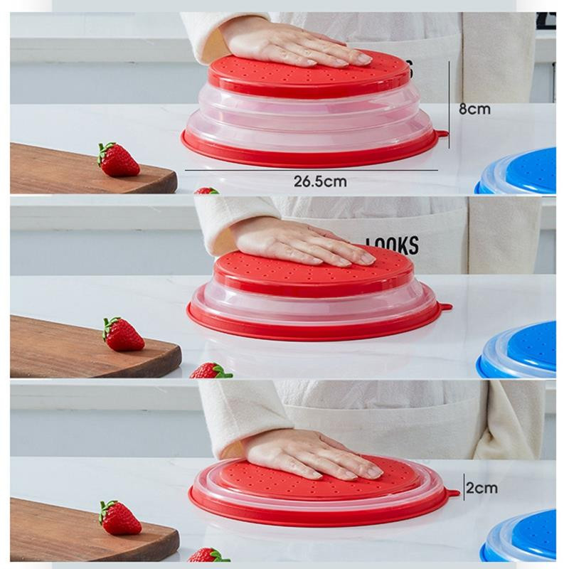 Ventilatsiooniga kokkupandav mikrolaineahju kaas Pritsmekindel toiduplaadi kate Kerge käepideme käepide Auruaugud Nõudepesumasinas ohutu BPA-vaba