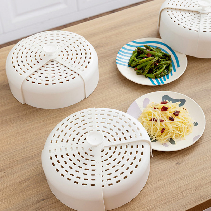 2022 Capac pentru alimente pentru birou, pliabil, anti insecte, masă din plastic, farfurie, capac, drenare fructe, protector, coș blat