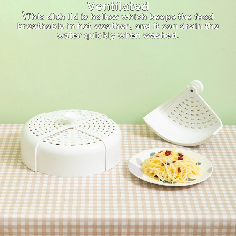 2022 Capac pentru alimente pentru birou, pliabil, anti insecte, masă din plastic, farfurie, capac, drenare fructe, protector, coș blat