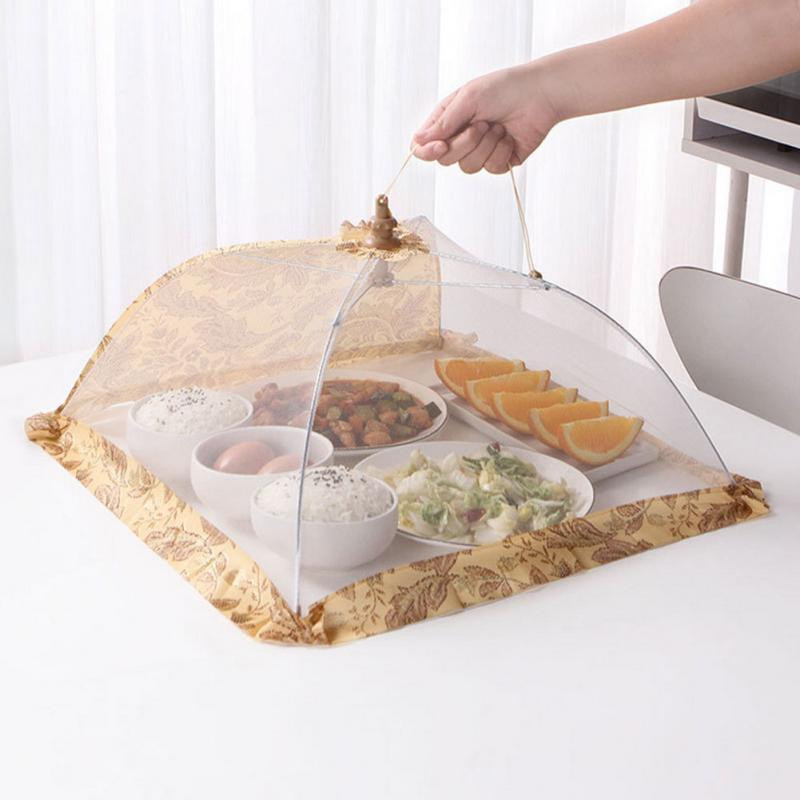 Tolmu- ja kärbsekindel kate majapidamistoiduks Kokkupandav marli hingav tugi Stabiilne splaissitav köögiviljakate