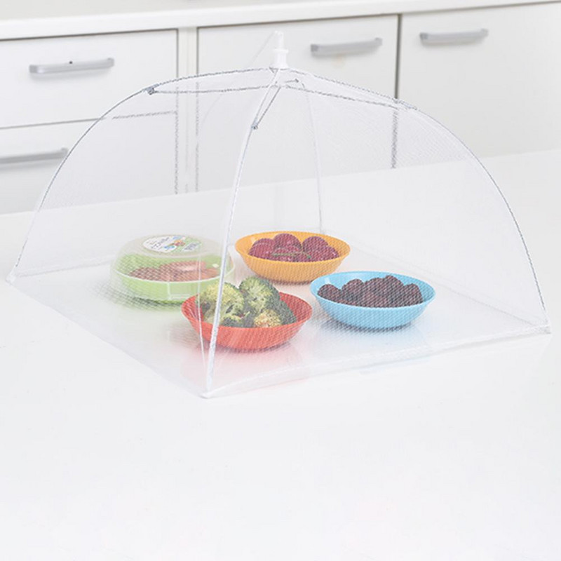 12-tolline toidukate, võrk, kokkupandav eemaldatav pestav kärbeste lauakate, valge kandiline nõude kate vihmavarjuekraaniga telgikomplekt grillimiseks