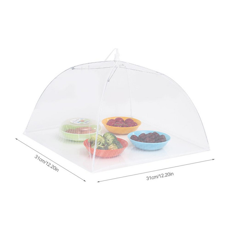 12-tolline toidukate, võrk, kokkupandav eemaldatav pestav kärbeste lauakate, valge kandiline nõude kate vihmavarjuekraaniga telgikomplekt grillimiseks