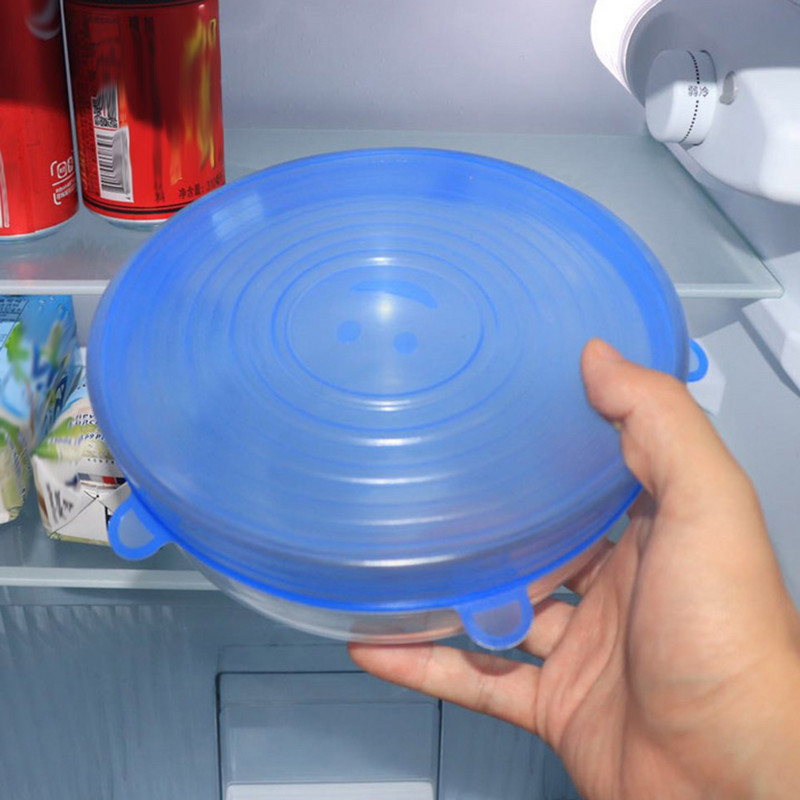 12 buc. Capac elastic din silicon Capace pentru castron Huse reutilizabile pentru alimente Frigider Alimente Cești pentru salată Capac pentru borcane Ustensile de bucătărie