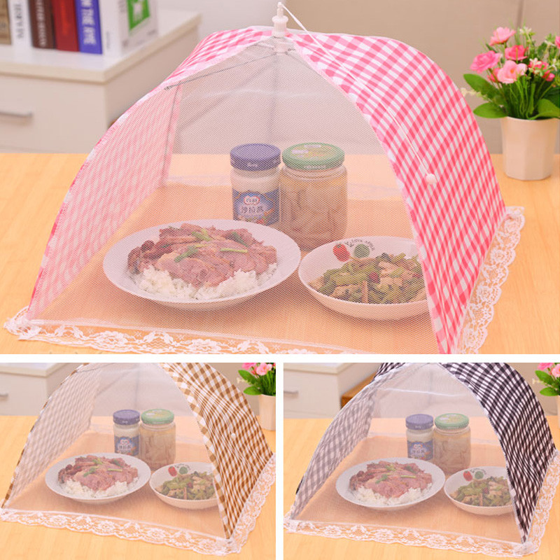 12-tolline kokkupandav köögivõrgust toidukate Vihmavarju hügieenirestiga nõude kate kärbse-sääsetolmu BBQ pikniku kööginõude jaoks