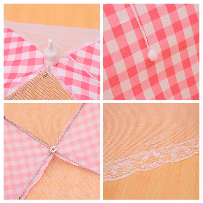 12-tolline kokkupandav köögivõrgust toidukate Vihmavarju hügieenirestiga nõude kate kärbse-sääsetolmu BBQ pikniku kööginõude jaoks