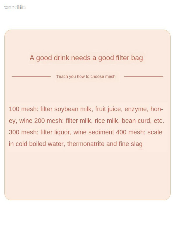 vanzlife φίλτρο γάλακτος σόγιας Τρυπητό πλέγμα αποστράγγισης κουζίνας για παραγωγή χυμού Διαχωρισμός υπολειμμάτων λαδιού από αφρό