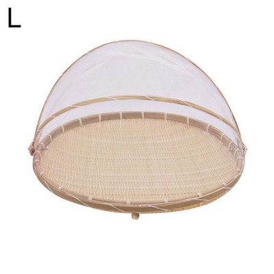 Käsitsi valmistatud bambusest kootud piknikuköök kaitseks toiduleivanõud, serveerimisvõrk, kärbsevastane puuviljaalus, võrktelgi kate koju