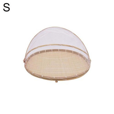 Käsitsi valmistatud bambusest kootud piknikuköök kaitseks toiduleivanõud, serveerimisvõrk, kärbsevastane puuviljaalus, võrktelgi kate koju