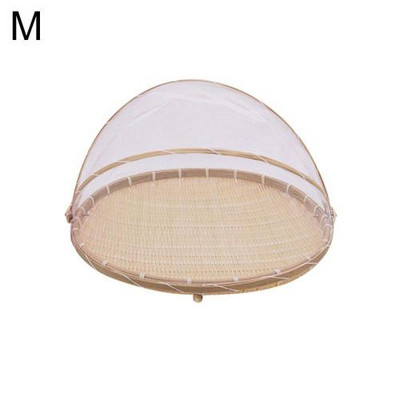 Käsitsi valmistatud bambusest kootud piknikuköök kaitseks toiduleivanõud, serveerimisvõrk, kärbsevastane puuviljaalus, võrktelgi kate koju