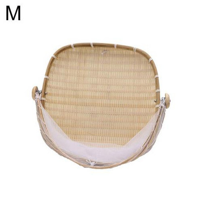 Käsitsi valmistatud bambusest kootud piknikuköök kaitseks toiduleivanõud, serveerimisvõrk, kärbsevastane puuviljaalus, võrktelgi kate koju