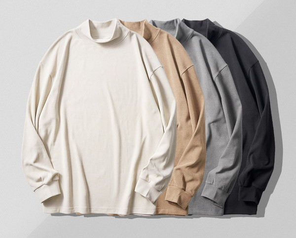 Κλασικό μοντέλο ανδρική μπλούζα με ψηλό γιακά