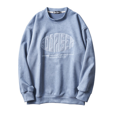 Bluză casual bărbătească cu inscripții brodate