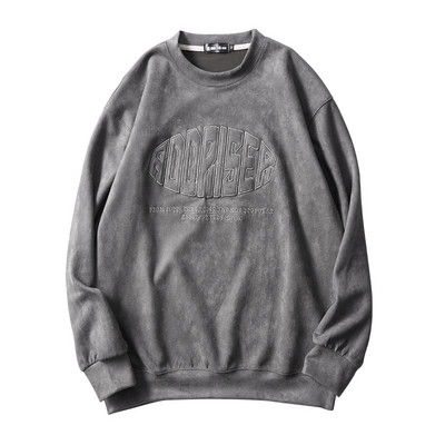 Bluză casual bărbătească cu inscripții brodate