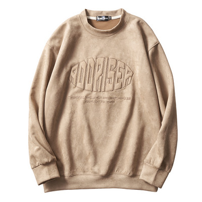 Bluză casual bărbătească cu inscripții brodate