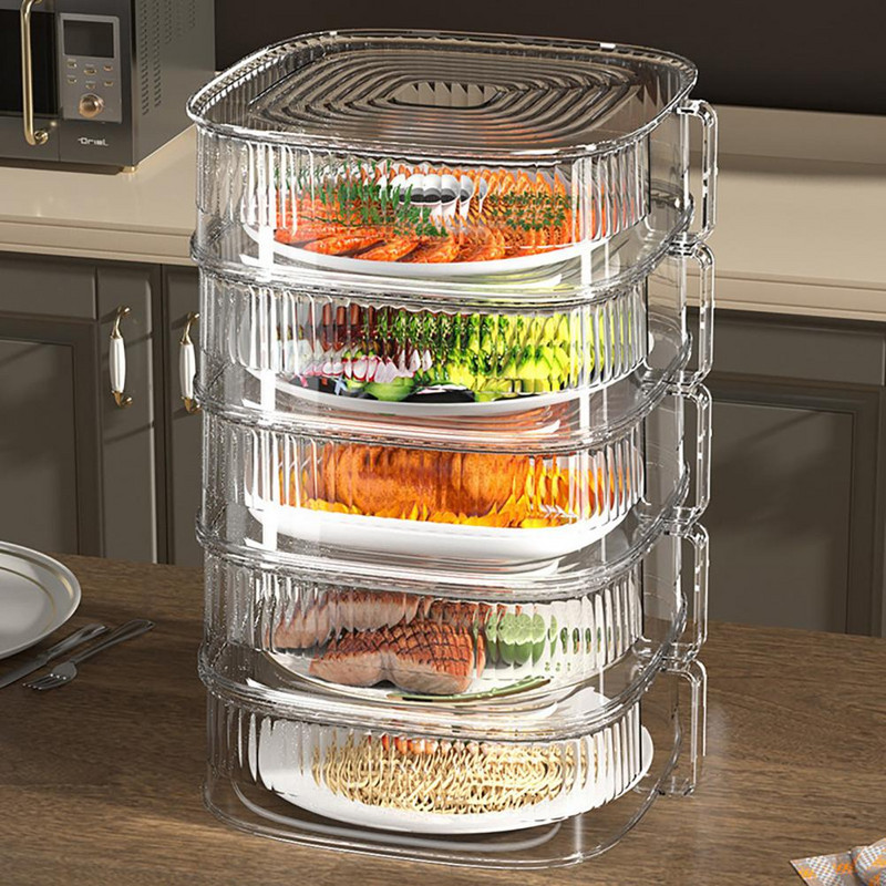 Acoperire pentru alimente practic, nedeformabil, pentru resturi de casă Suport de depozitare cu mai multe straturi pentru sufragerie Husă pentru vase Husă pentru praf de bucătărie