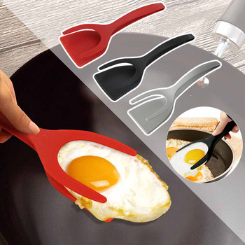 2 σε 1 Αξεσουάρ Κουζίνας Σετ Gadget Κουζίνας Σπάτουλα Ομελέτα Σπάτουλα Κουζίνας Σπάτουλα σιλικόνης για τοστ Pancake Egg Flip Tongs Cocina