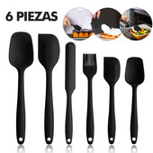 6 tk/komplekt silikoonist köögitarvete köögitarvete komplekt Mittenakkuv köögitarvete spaatliga kühvliga köögiriistade komplekt nr 1