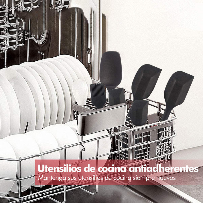 6 tk/komplekt silikoonist köögitarvete köögitarvete komplekt Mittenakkuv köögitarvete spaatliga kühvliga köögiriistade komplekt nr 1