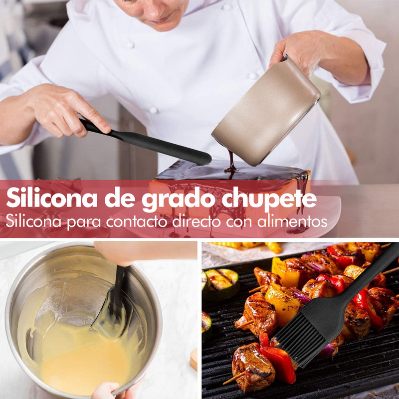 6 tk/komplekt silikoonist köögitarvete köögitarvete komplekt Mittenakkuv köögitarvete spaatliga kühvliga köögiriistade komplekt nr 1