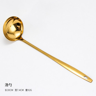 Auksinis nerūdijančio plieno maisto spaustukas sriubos šaukštas kiaurasamtis virimo šaukštas su laikymo stovu prieskonių šaukštas virtuvės reikmenys