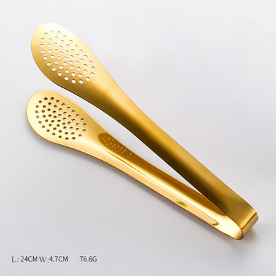 Auksinis nerūdijančio plieno maisto spaustukas sriubos šaukštas kiaurasamtis virimo šaukštas su laikymo stovu prieskonių šaukštas virtuvės reikmenys