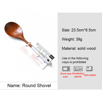 Medinių puodų rinkinys Ryžių sriubos serviravimo šaukštas Medžio masyvo Virtuvės reikmenys Priedai Virtuvės reikmenų rinkinys Nelipnios rankenos Kastuvas