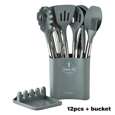 Силиконови кухненски съдове Съдове за готвене Битила за яйца Лопатка Лопата Лъжица Супа Инструмент и джаджи Комплект кухненски прибори Аксесоари