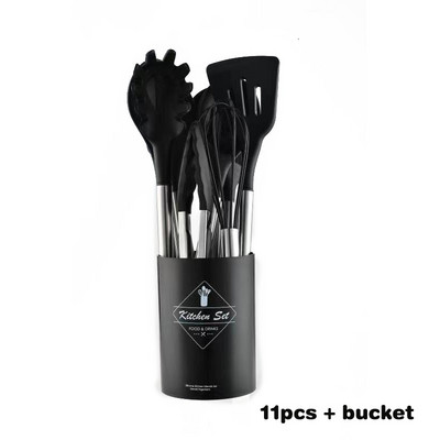 Силиконови кухненски съдове Съдове за готвене Битила за яйца Лопатка Лопата Лъжица Супа Инструмент и джаджи Комплект кухненски прибори Аксесоари