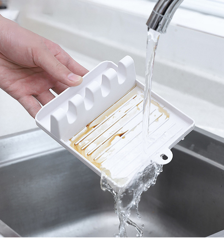 Plastikinis šaukšto atramos virtuvės laikiklis šakutės mentelės stovo šaukšto laikiklio stovas stalo reikmenų laikymo lentynas šaukšto puodo dangčio laikikliui