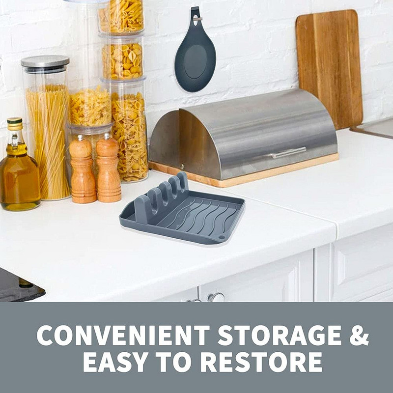 2 ΤΕΜ. Πολυλειτουργικό μαξιλαράκι για σούπας Αντιολισθητικό κάλυμμα θήκης για τη θερμότητα Κατάλληλο για πένσα κουταλιού φτυαριού κουζίνας