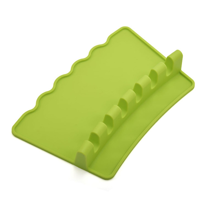 Suporturi de linguri de bucatarie din silicon Furculita Spatula Raft Organizator Raft Rest Suport pentru betisoare Linguri antiderapante Pad Ustensile de bucatarie