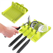 Šaukšto laikiklio stovas Plastikinis kaušelio kastuvo atrama puodo dangčiui stalo įrankiams Menteles laikiklio stovas Virtuvės gaminimo reikmenys