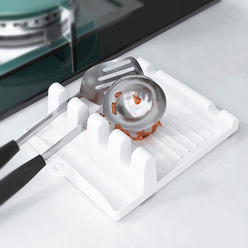 Šaukšto laikiklio stovas Plastikinis kaušelio kastuvo atrama puodo dangčiui stalo įrankiams Menteles laikiklio stovas Virtuvės gaminimo reikmenys