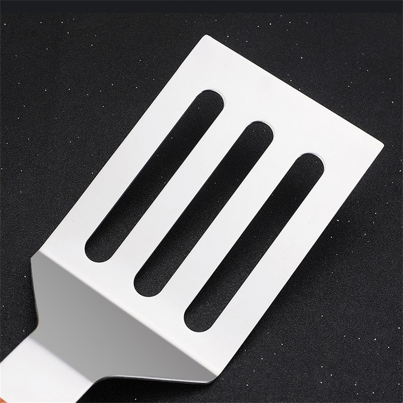 Μπριζόλα από ανοξείδωτο χάλυβα Σπάτουλα Ξύστρα τηγανίτας Γκριλ Τηγανητό Μοσχαρίσιο Φτυάρι πίτσας με ξύλινη λαβή Εργαλεία μπάρμπεκιου κουζίνας