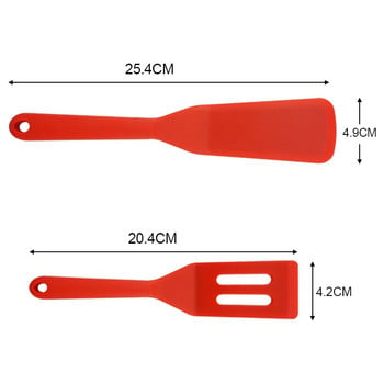 2PCS тиган лопата омлет шпатула комплекти кухненски аксесоари силиконова пържола лопата незалепваща тиган пържена риба лопата домакински инструменти