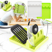 Suport pentru lingură din plastic, Organizator de bucătărie pentru furculiță, spatulă, suport pentru lingură, suport pentru depozitare veselă, suport pentru capac pentru oală.