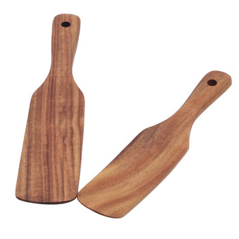 Дървена шпатула Незалепващи съдове за готвене Тиган Ориз Лъжица Инструмент за готвене Пържене на пържола Лопата Кухненски аксесоари