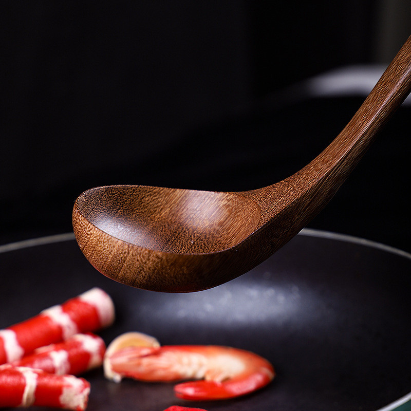 Ustensile de gătit din lemn masiv Obiecte de bucătărie ecologice Spatulă de tec Lingură de orez Ustensile de gătit antiaderente Accesorii de bucătărie