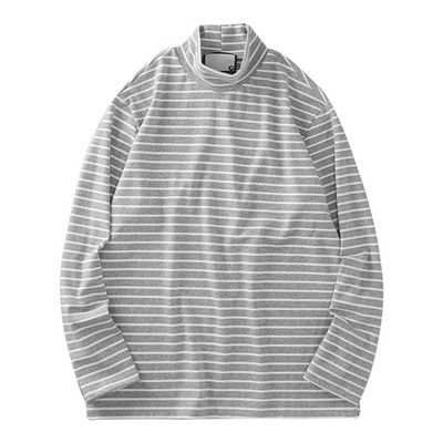 Γυναικεία ριγέ μπλούζα με μακριά μανίκια και γιακά πόλο