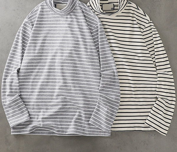 Γυναικεία ριγέ μπλούζα με μακριά μανίκια και γιακά πόλο