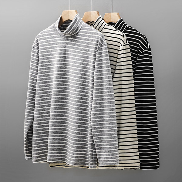 Γυναικεία ριγέ μπλούζα με μακριά μανίκια και γιακά πόλο