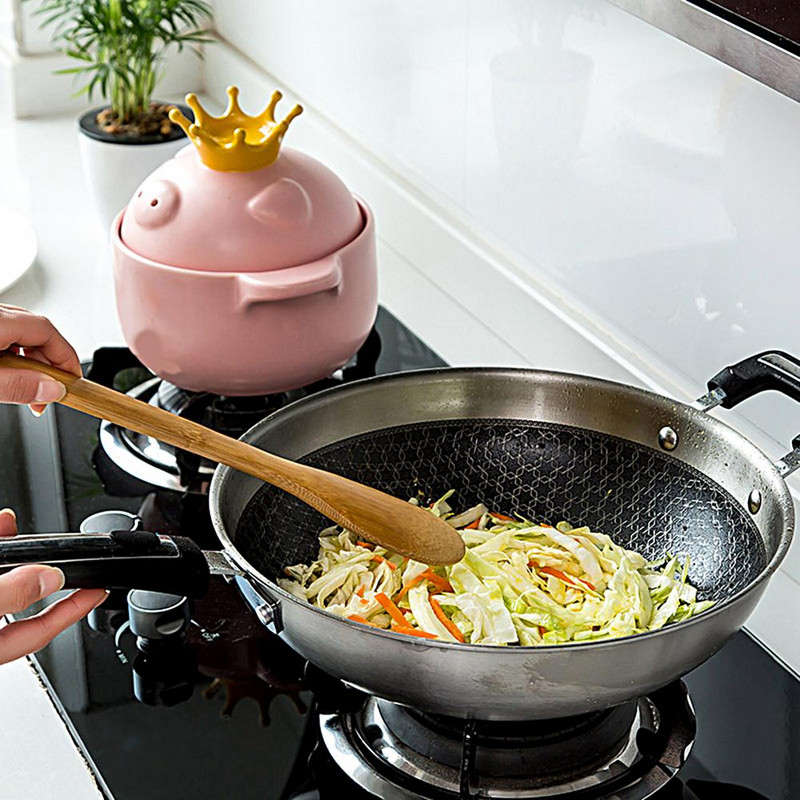 Set de 6 bucăți/Set de lopă de gătit din bambus Set de spatule pentru gătit Turner de pește rezistent la căldură Set de ustensile de bucătărie