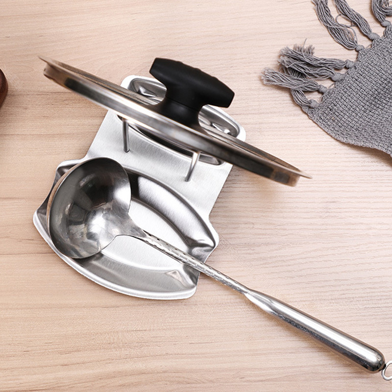 Šaukšto atrama ir puodo dangčio laikiklis nerūdijančio plieno stovo lentynos stovo laikiklis indų laikiklis virtuvės įrankis