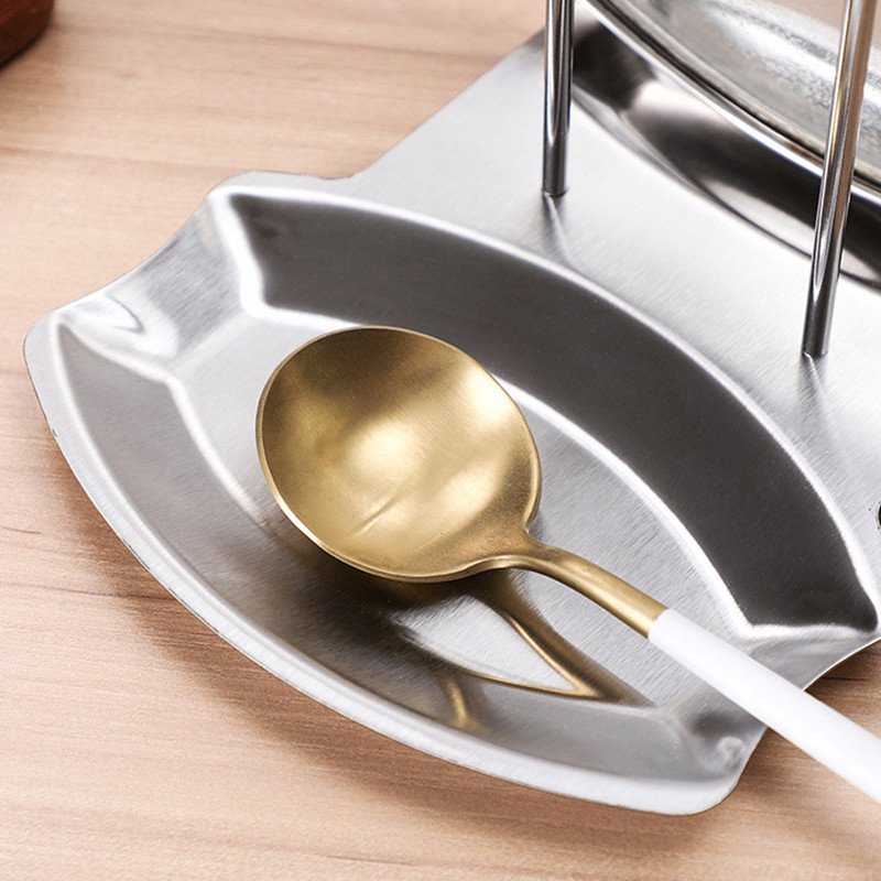 Šaukšto atrama ir puodo dangčio laikiklis nerūdijančio plieno stovo lentynos stovo laikiklis indų laikiklis virtuvės įrankis