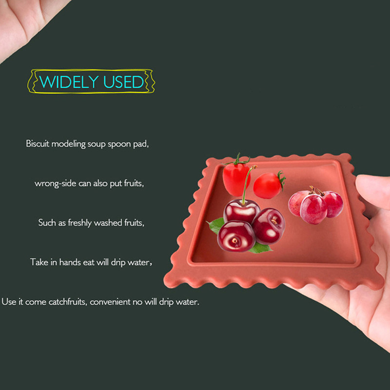 Covoraș de linguriță de supă creativ, 1 buc, în formă de biscuiți, pentru desktop, izolație din silicon, tampoane anti-opărire, gadget de bucătărie, decorare pentru masă